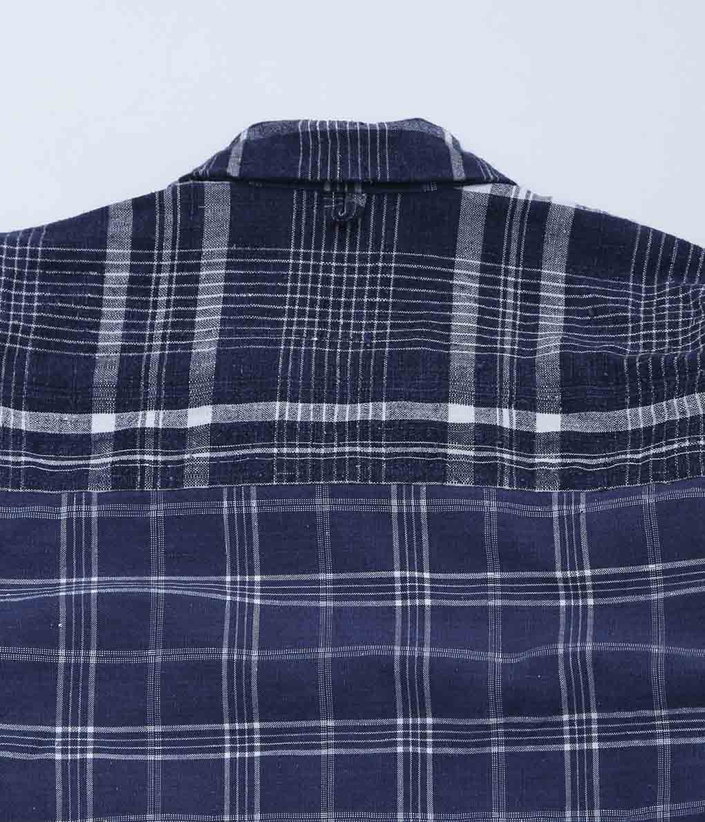 OLIVER CHURCH ''POCKETS SHIRT LINED (ANTIQUE KELSCH)'' (BLUE CHECK)