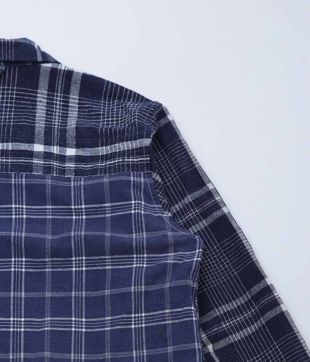 OLIVER CHURCH ''POCKETS SHIRT LINED (ANTIQUE KELSCH)'' (BLUE CHECK)