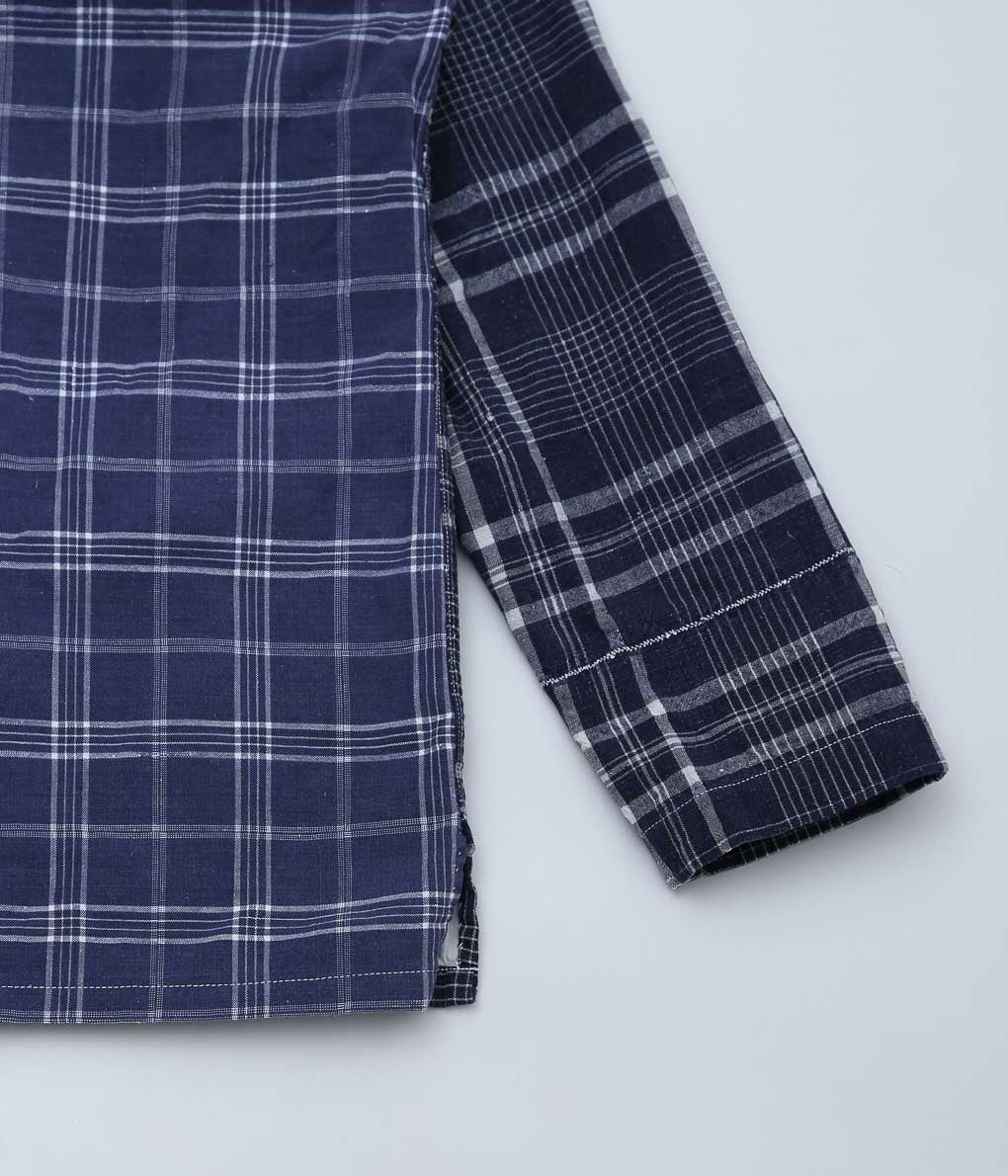 OLIVER CHURCH ''POCKETS SHIRT LINED (ANTIQUE KELSCH)'' (BLUE CHECK)