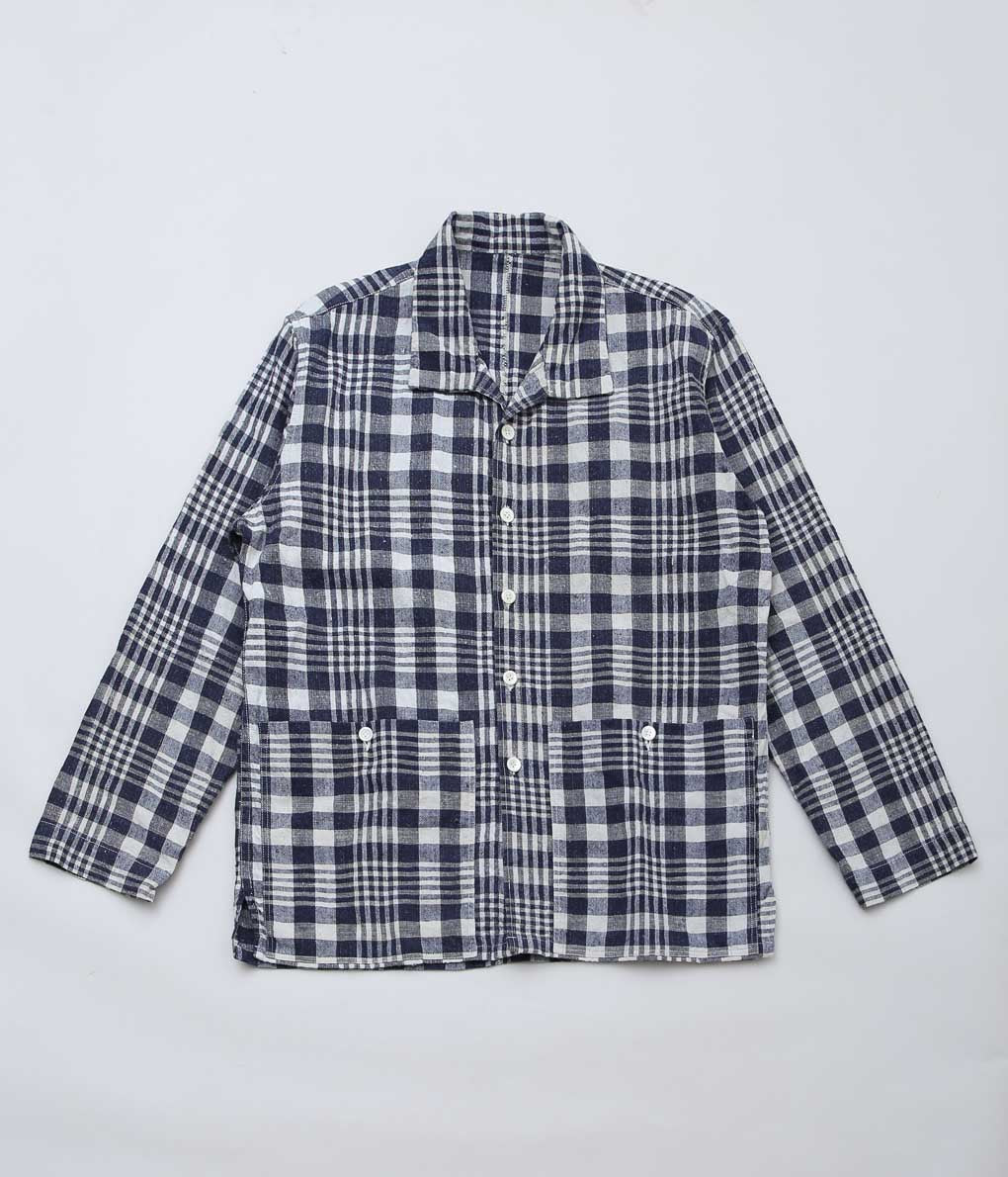 OLIVER CHURCH ''POCKETS SHIRT LINED (ANTIQUE KELSCH)'' (BLUE CHECK)