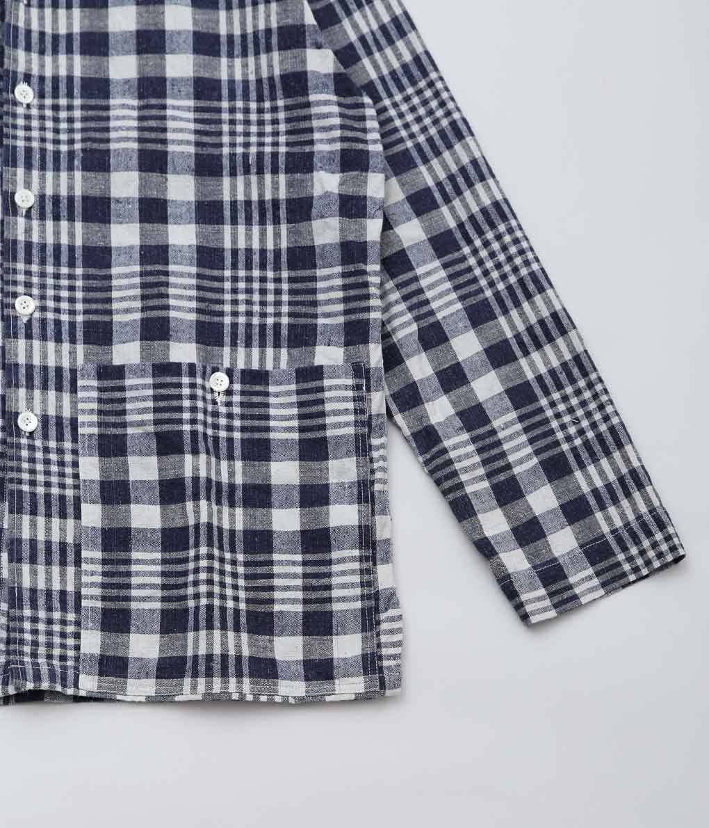 OLIVER CHURCH ''POCKETS SHIRT LINED (ANTIQUE KELSCH)'' (BLUE CHECK)