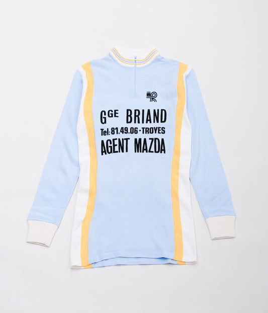 VINTAGE CLOTHING''1970's CYCLING WOOL JERSEY'' (LT BLUE×YELLOW)