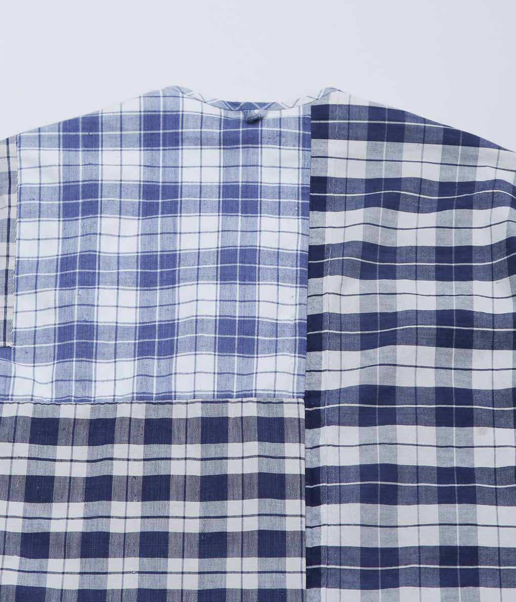 OLIVER CHURCH''SOFT SHIRT''(BLUE CHECKS/PLAID PATCH WORK)