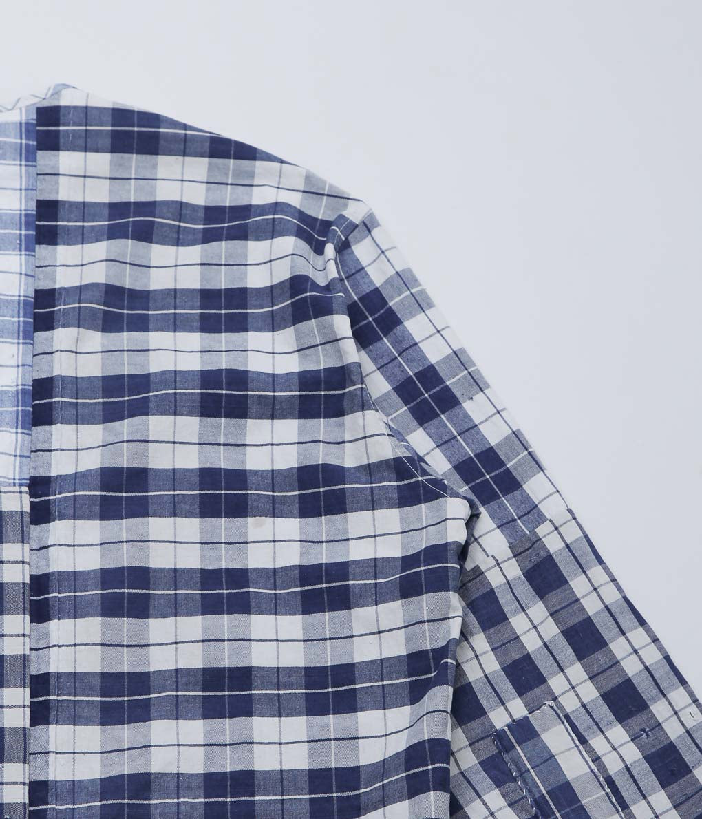 OLIVER CHURCH''SOFT SHIRT''(BLUE CHECKS/PLAID PATCH WORK)