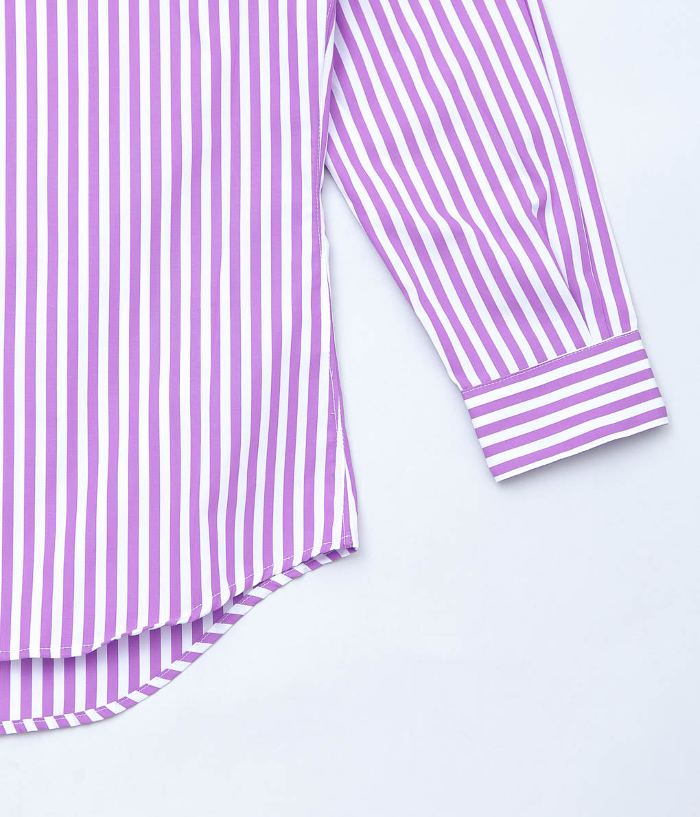 INDIVIDUALIZED SHIRTS ''LADIE'S REGULAR SHIRTS'' (BARBER STRIPE LILAC)