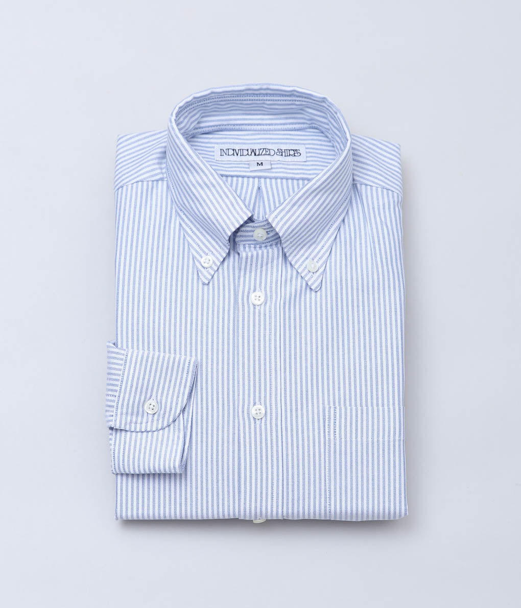 INDIVIDUALIZED SHIRTS ''LADIE'S BUTTON DOWN SHIRTS'' (CANDY STRIPE BLUE)