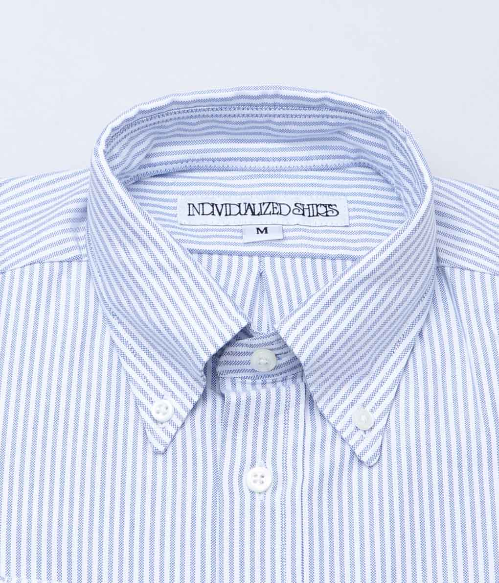 INDIVIDUALIZED SHIRTS ''LADIE'S BUTTON DOWN SHIRTS'' (CANDY STRIPE BLUE)