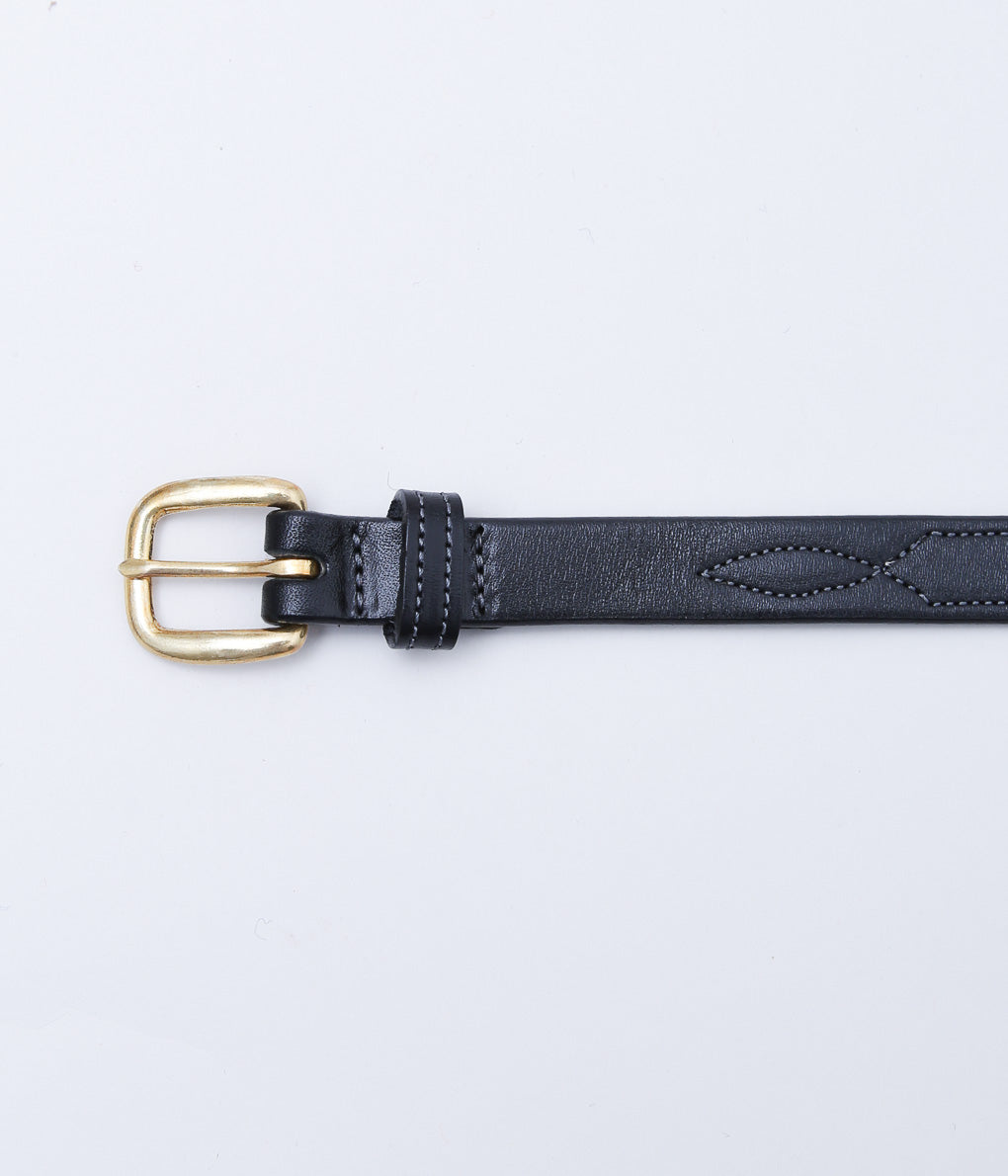 TORY LEATHER ''2338 3/4 BRIDLE LEATHER REPEATED'' (BLACK/BRASS