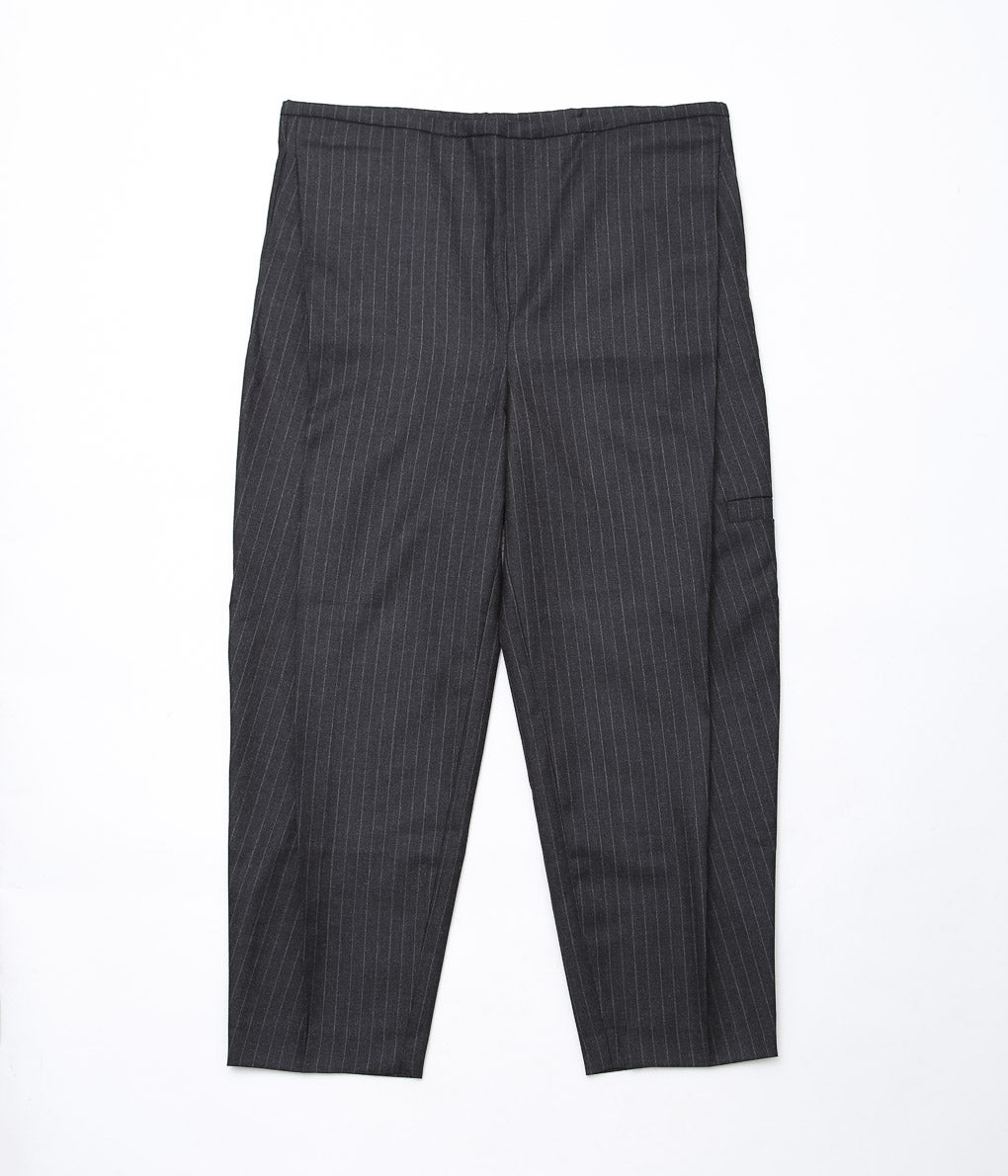 LEA BOBERG''D.D.P.TROUSERS(DUGDALE BRITISH DEADSTOCK 100'S WOOL)''(GREY/WHITE STRIPE)