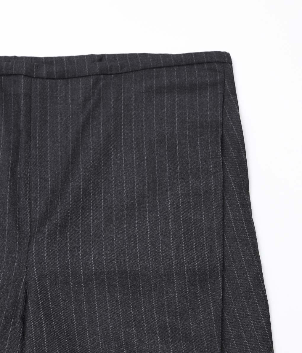 LEA BOBERG''D.D.P.TROUSERS(DUGDALE BRITISH DEADSTOCK 100'S WOOL)''(GREY/WHITE STRIPE)