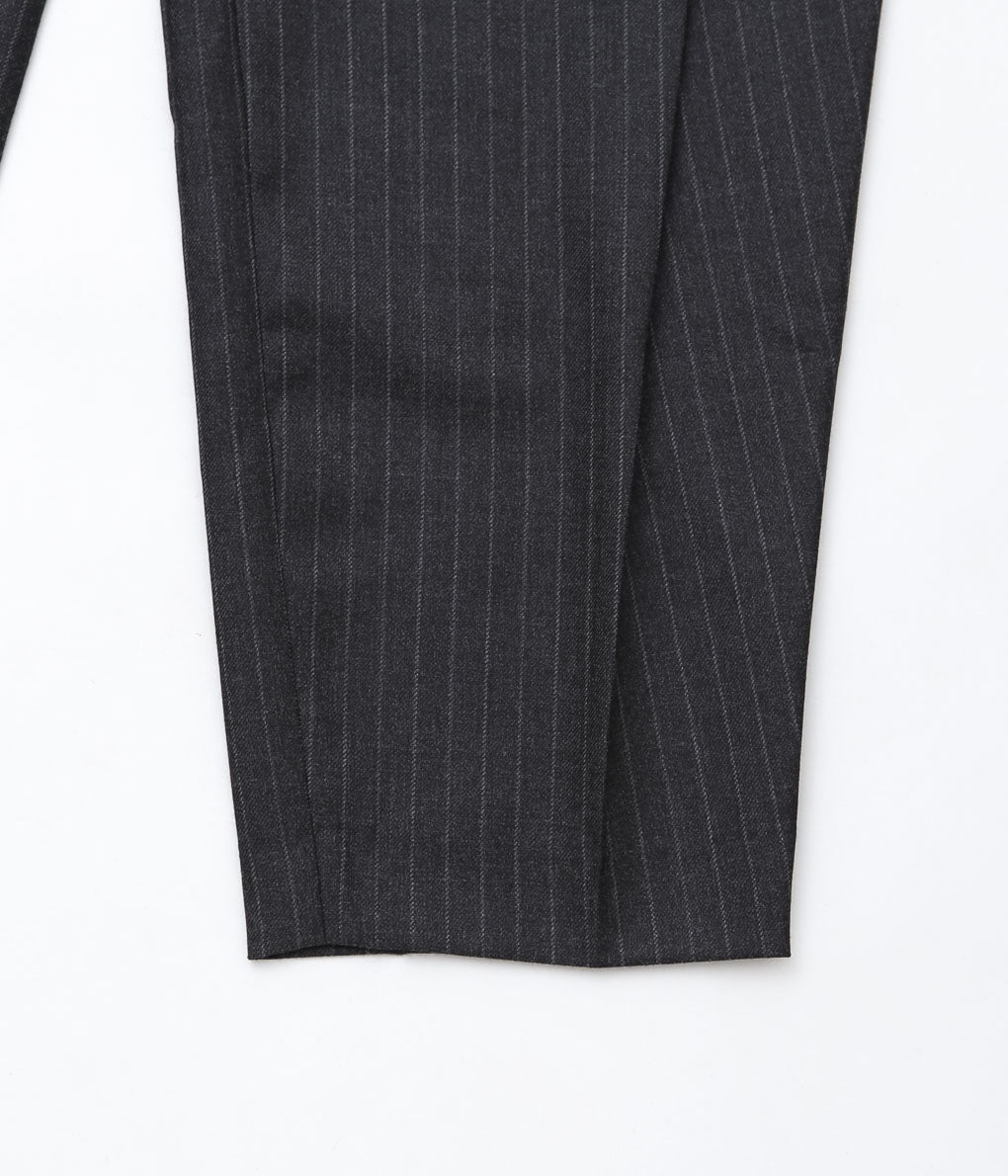 LEA BOBERG''D.D.P.TROUSERS(DUGDALE BRITISH DEADSTOCK 100'S WOOL)''(GREY/WHITE STRIPE)