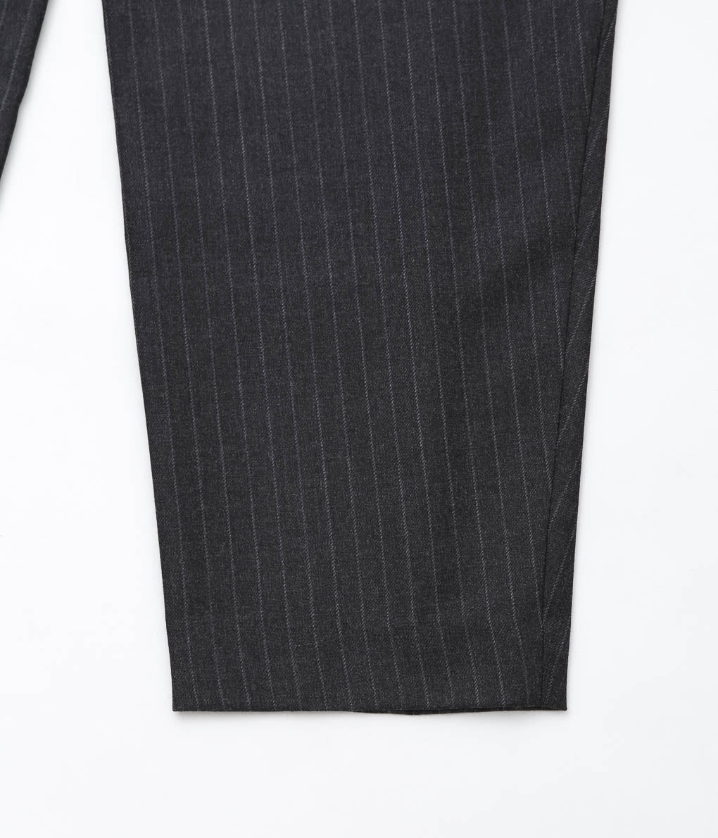 LEA BOBERG''D.D.P.TROUSERS(DUGDALE BRITISH DEADSTOCK 100'S WOOL)''(GREY/WHITE STRIPE)