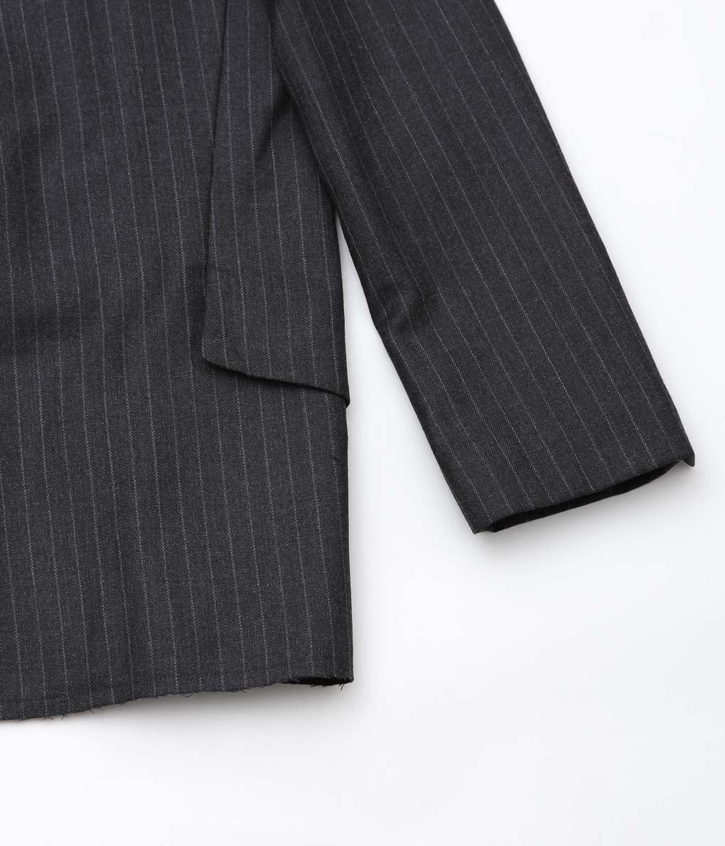 LEA BOBERG''R.P.L. BLAZER(DUGDALE BRITISH DEADSTOCK 100'S WOOL)''(GREY/WHITE STRIPE)