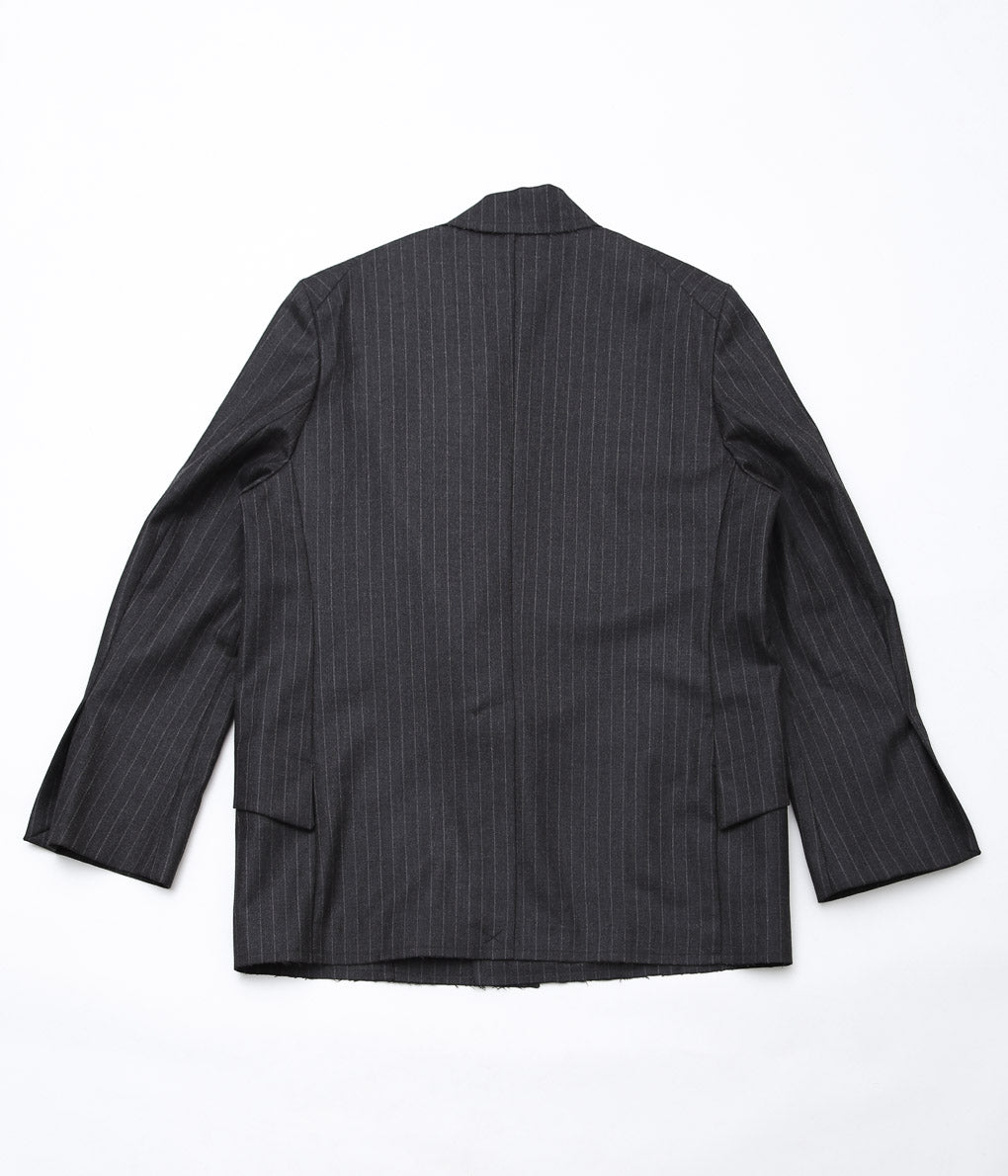 LEA BOBERG''R.P.L. BLAZER(DUGDALE BRITISH DEADSTOCK 100'S WOOL)''(GREY/WHITE STRIPE)