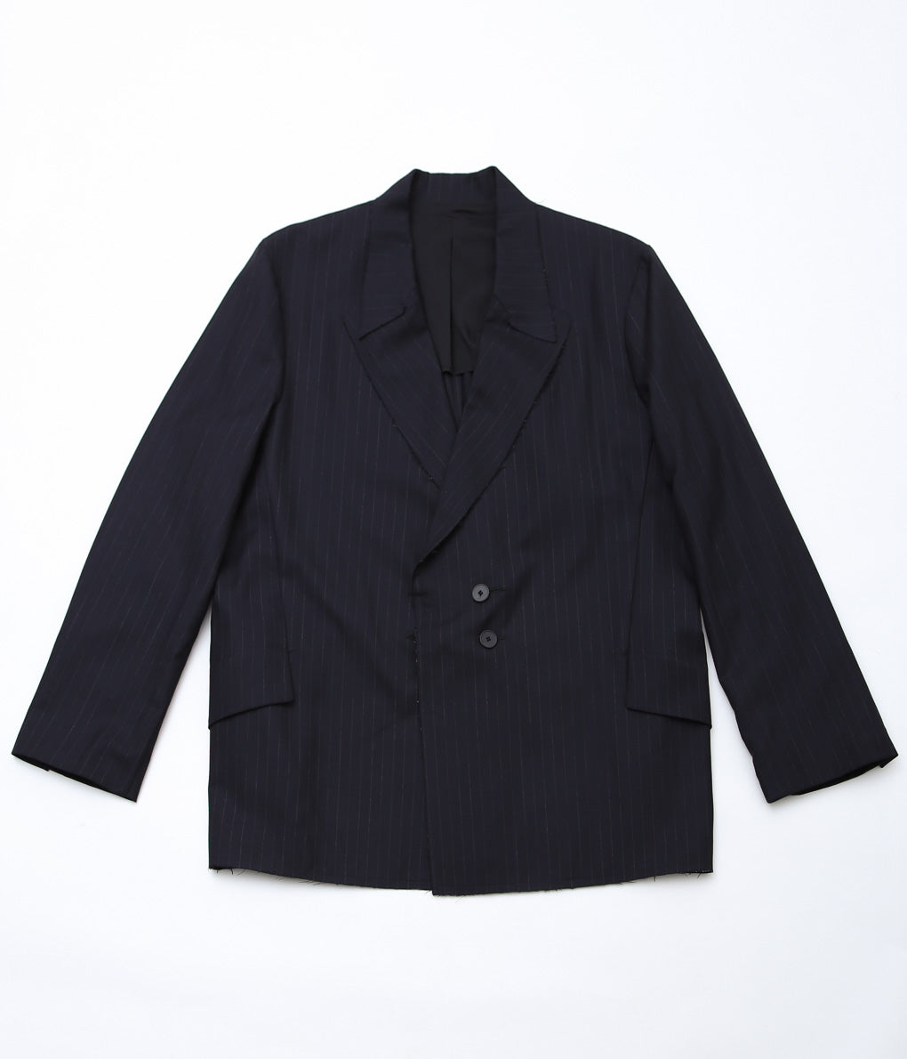 LEA BOBERG''R.P.L. BLAZER (JAPANESE SUPER100'S WOOL 2/80)'' (NAVY / WHITE STRIPE)