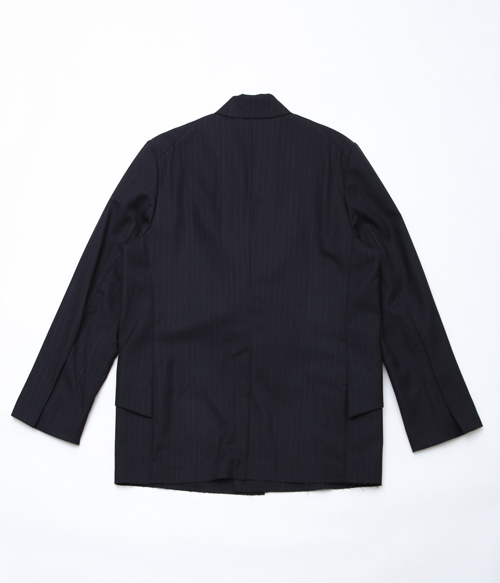 LEA BOBERG''R.P.L. BLAZER (JAPANESE SUPER100'S WOOL 2/80)'' (NAVY / WHITE STRIPE)