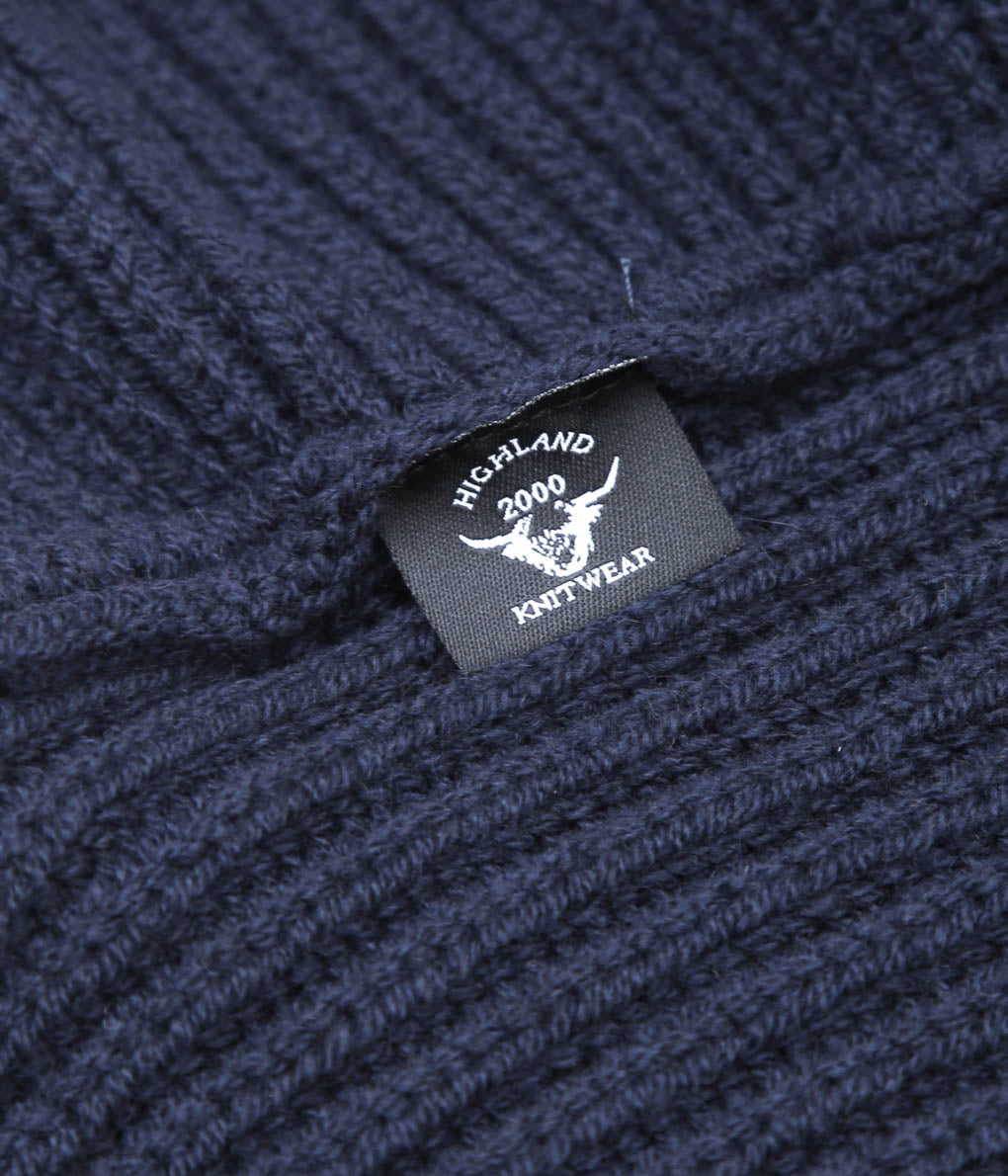 HIGHLAND2000 ''KNIT CAP & MUFF WIDE'' (NAVY / CASHMERE)