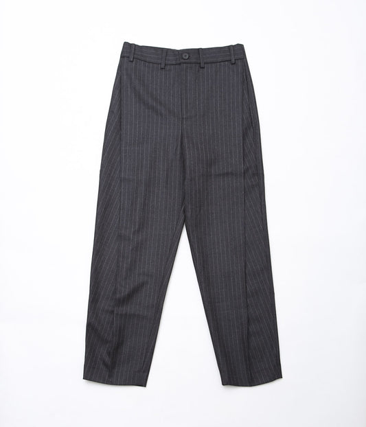 LEA BOBERG''D.P.TROUSERS (DUGDALE BRITISH DEADSTOCK 100'S WOOL)''(GREY/WHITE STRIPE)