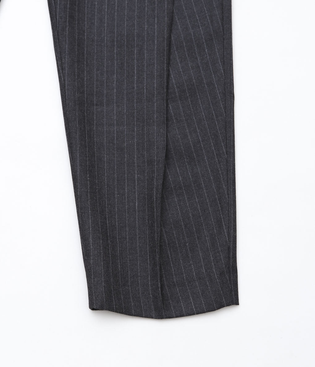 LEA BOBERG''D.P.TROUSERS (DUGDALE BRITISH DEADSTOCK 100'S WOOL)''(GREY/WHITE STRIPE)