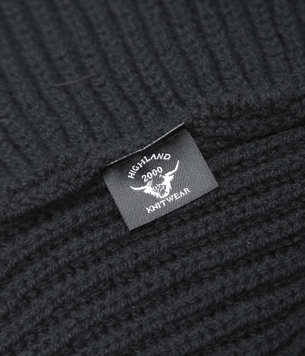 HIGHLAND2000 ''KNIT CAP & MUFF WIDE'' (BLACK / CASHMERE)