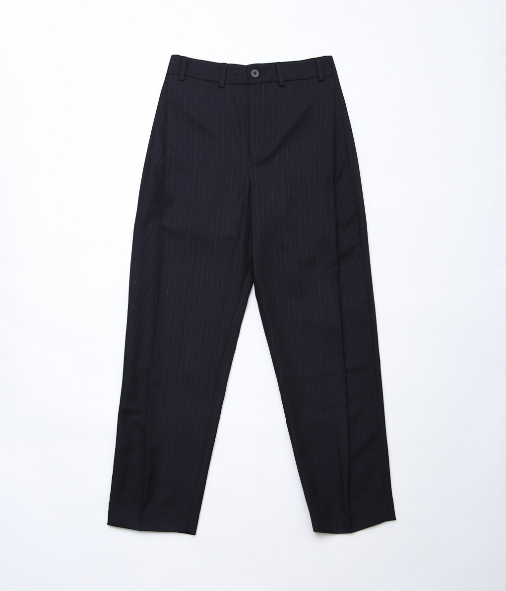 LEA BOBERG''D.P. TROUSERS (JAPANESE SUPER100'S WOOL 2/80)'' (NAVY / WHITE STRIPE)