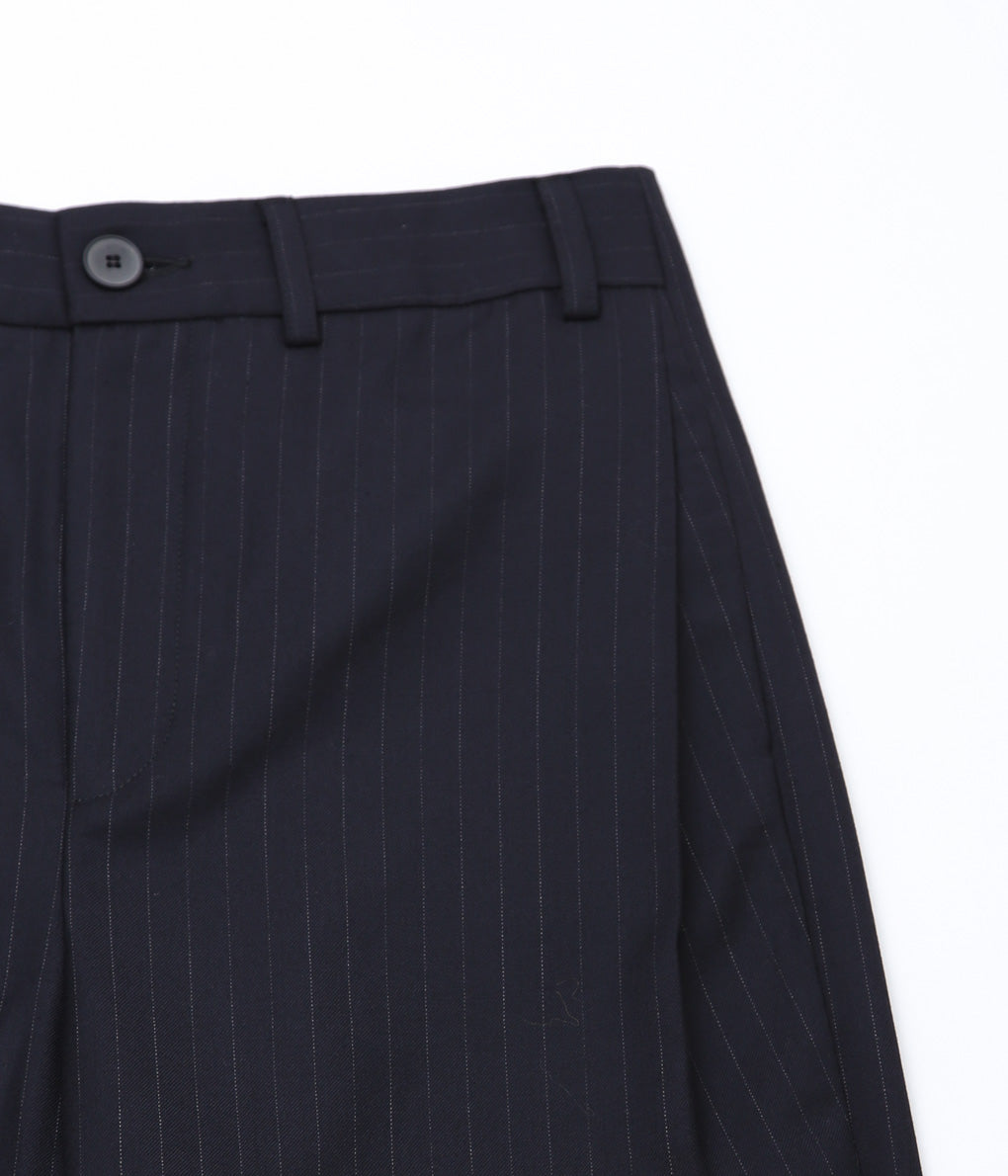 LEA BOBERG''D.P. TROUSERS (JAPANESE SUPER100'S WOOL 2/80)'' (NAVY / WHITE STRIPE)