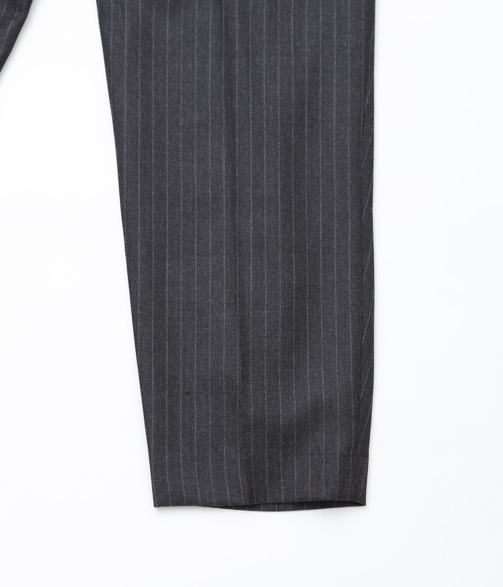 LEA BOBERG''D.P.TROUSERS (DUGDALE BRITISH DEADSTOCK 100'S WOOL)''(GREY/WHITE STRIPE)