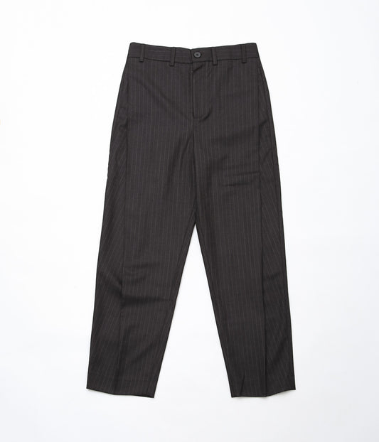 LEA BOBERG''D.P. TROUSERS (JAPANESE SUPER100'S WOOL 2/80)'' (BROWN / WHITE STRIPE)