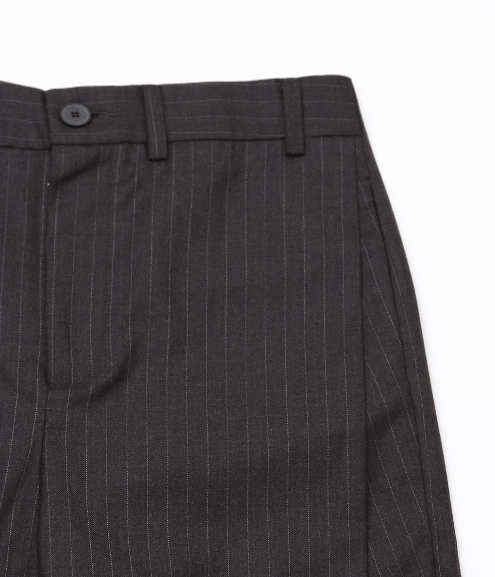 LEA BOBERG''D.P. TROUSERS (JAPANESE SUPER100'S WOOL 2/80)'' (BROWN / WHITE STRIPE)