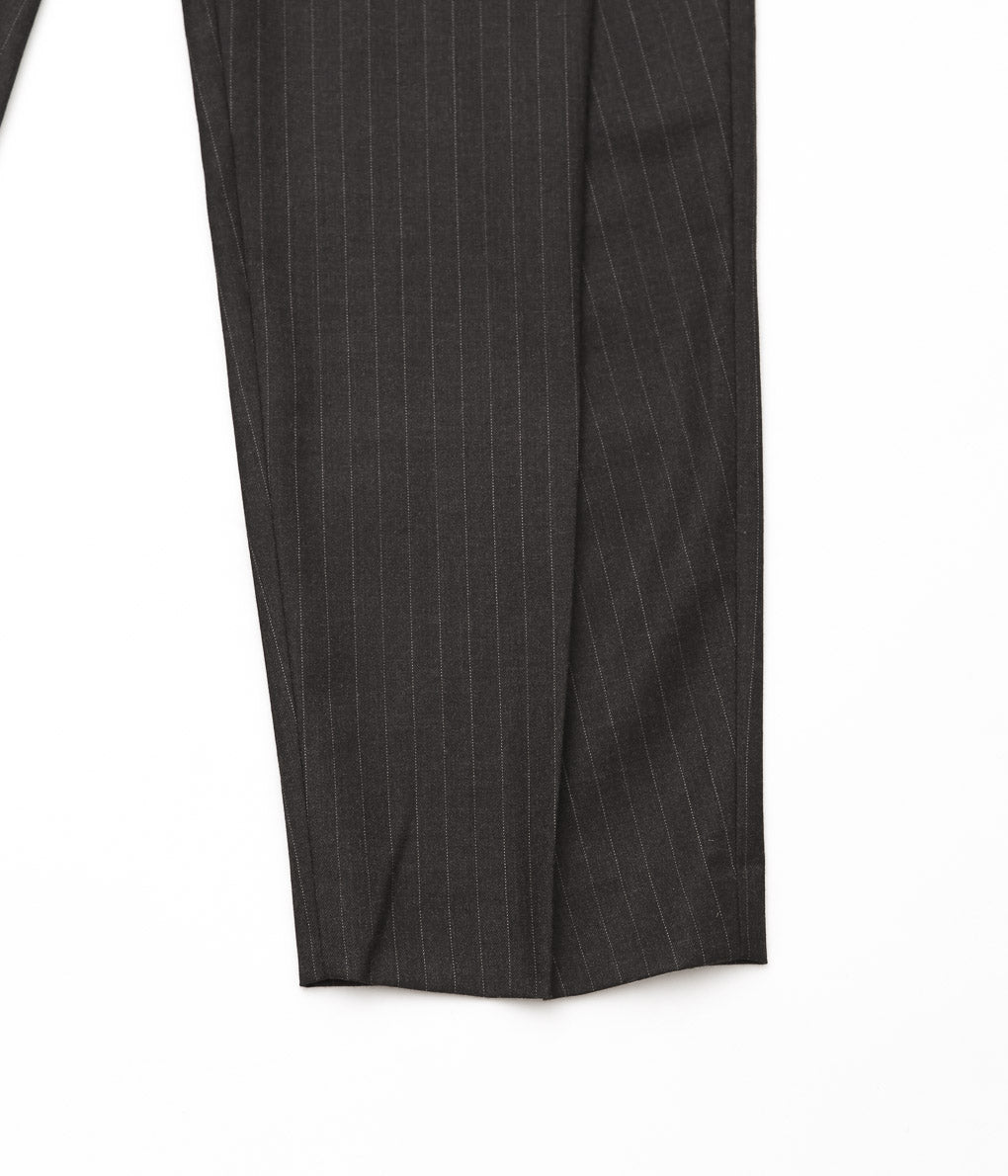 LEA BOBERG''D.P. TROUSERS (JAPANESE SUPER100'S WOOL 2/80)'' (BROWN / WHITE STRIPE)