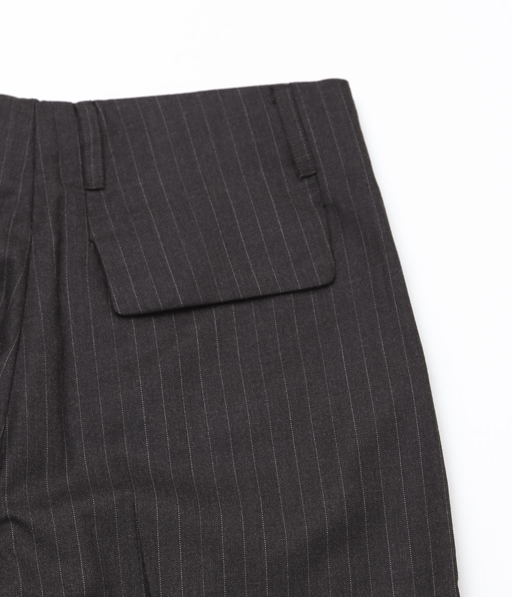 LEA BOBERG''D.P. TROUSERS (JAPANESE SUPER100'S WOOL 2/80)'' (BROWN / WHITE STRIPE)