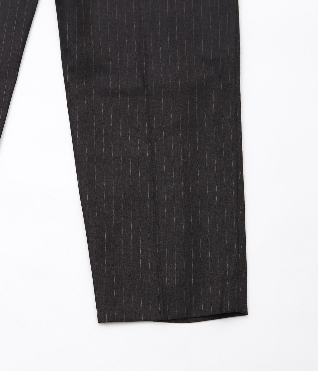 LEA BOBERG''D.P. TROUSERS (JAPANESE SUPER100'S WOOL 2/80)'' (BROWN / WHITE STRIPE)