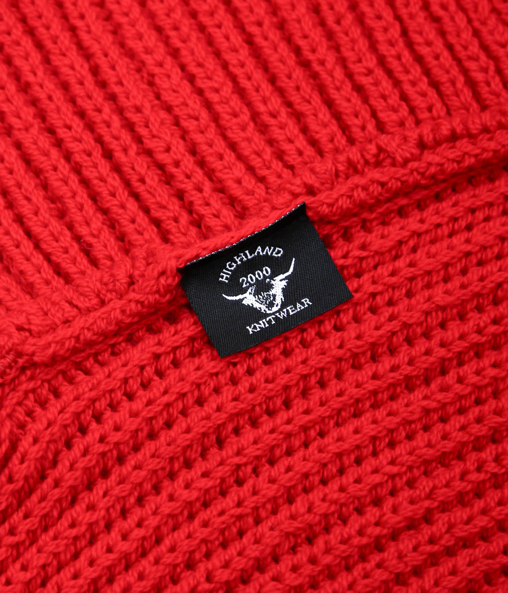 HIGHLAND2000 ''KNIT CAP & MUFF WIDE'' (REGAL RED / CASHMERE)