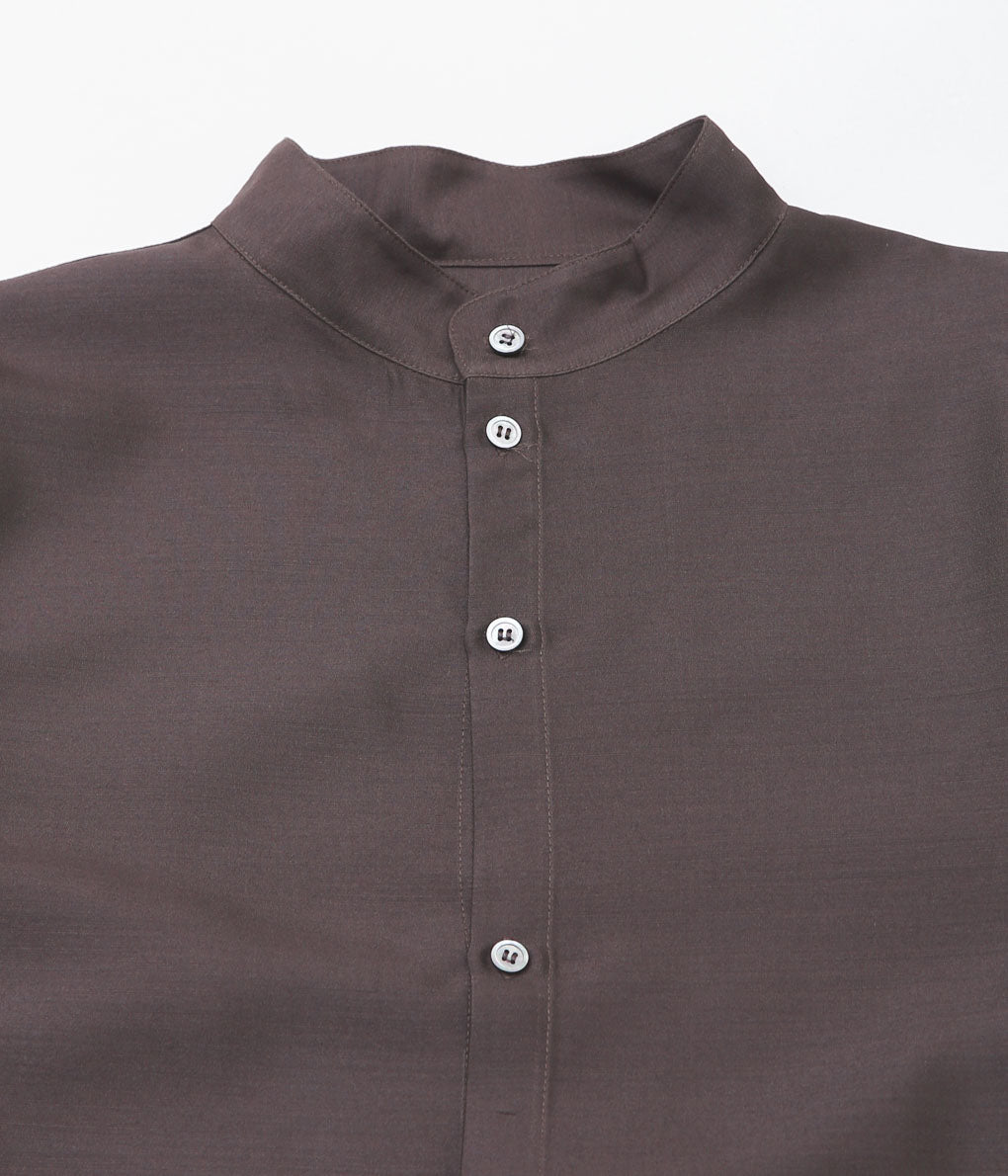 LEA BOBERG''CL SHIRT (JAPANESE WOOL / SILK)'' (BROWN)