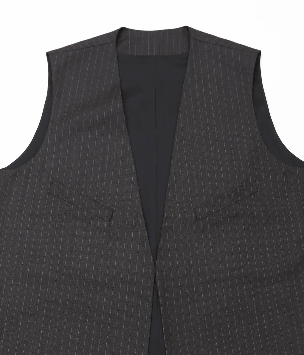 LEA BOBERG''D.W.VEST (JAPANESE SUPER100'S WOOL 2/80)'' (BROWN
