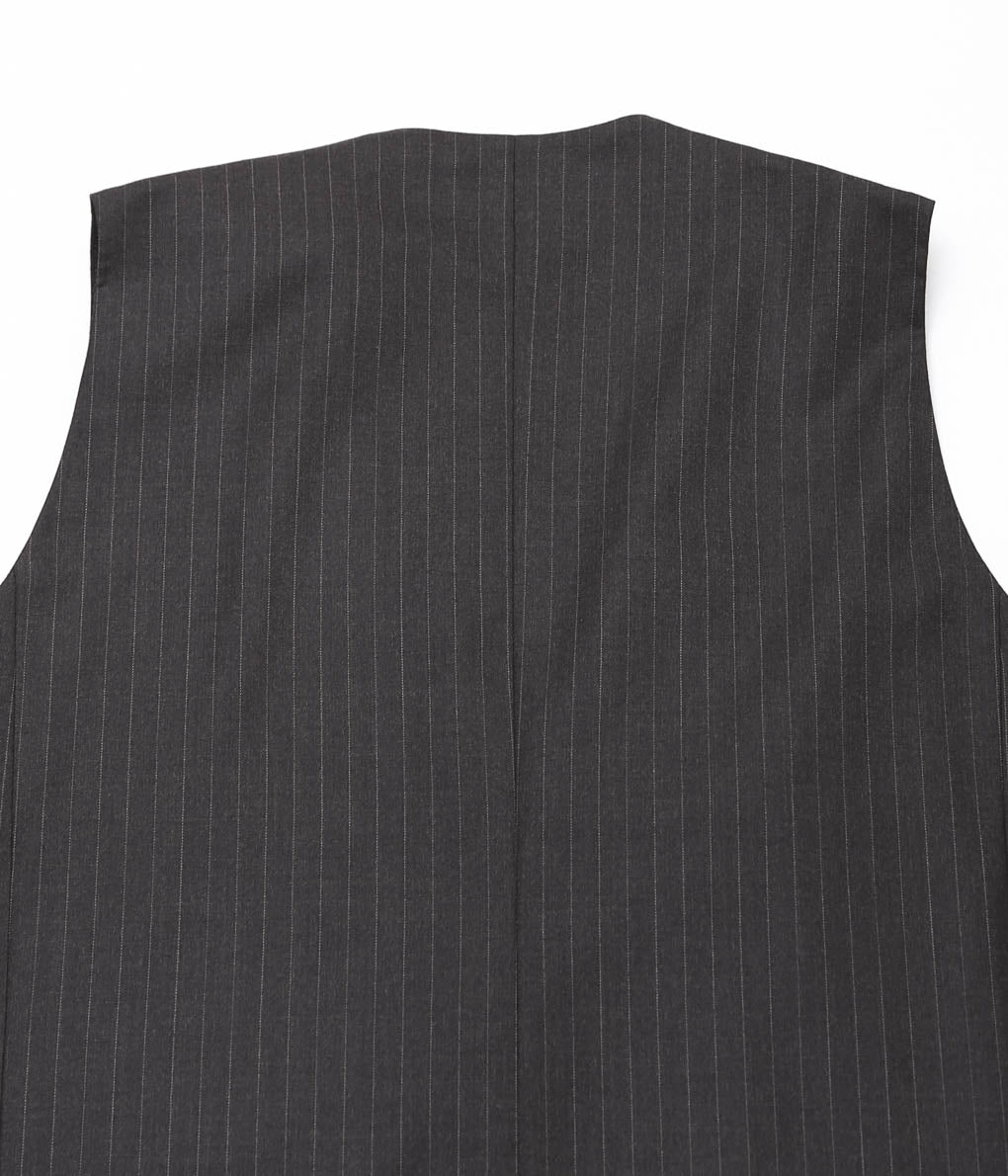 LEA BOBERG''D.W.VEST (JAPANESE SUPER100'S WOOL 2/80)'' (BROWN / WHITE STRIPE)