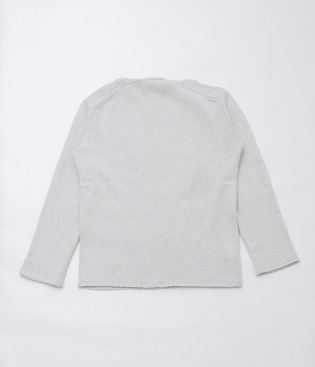 LEA BOBERG''KNITTED V NECK JUMPER (SCOTTISH LAMBSWOOL)'' (STONE)