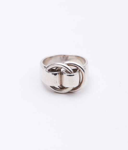 【VINTAGE JEWELRY】HERMES ''DEUX ANNEAUX RING '' (SILVER)