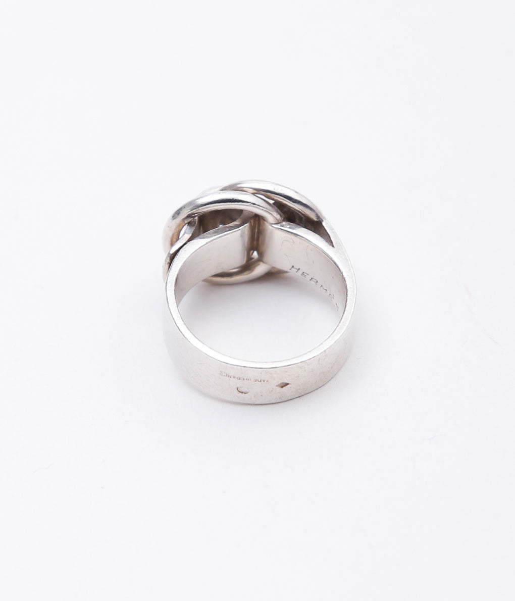 【VINTAGE JEWELRY】HERMES ''DEUX ANNEAUX RING '' (SILVER)