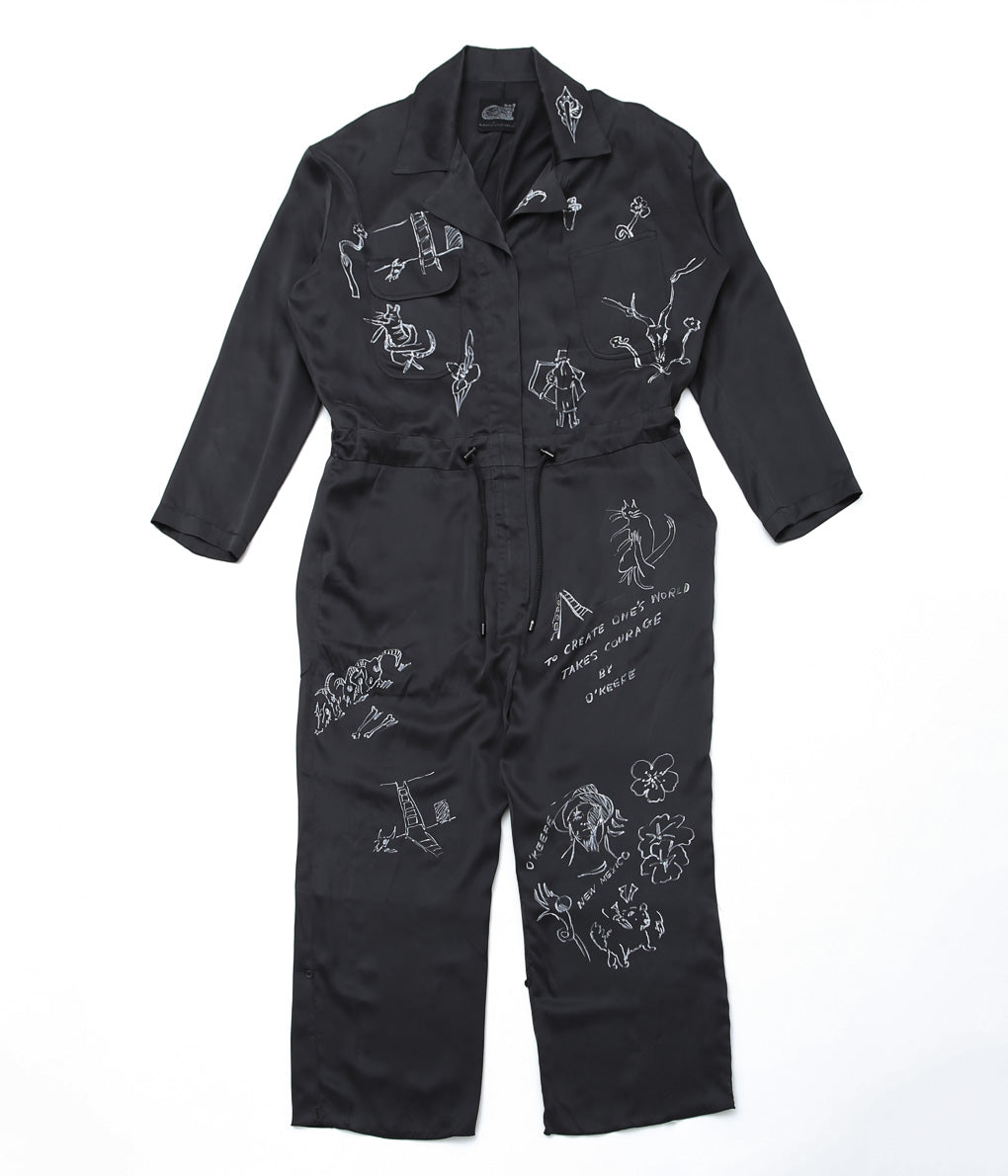 WONDEROUND ''WORKSUIT W/HAND DRAWING'' (BLACK/SILK)