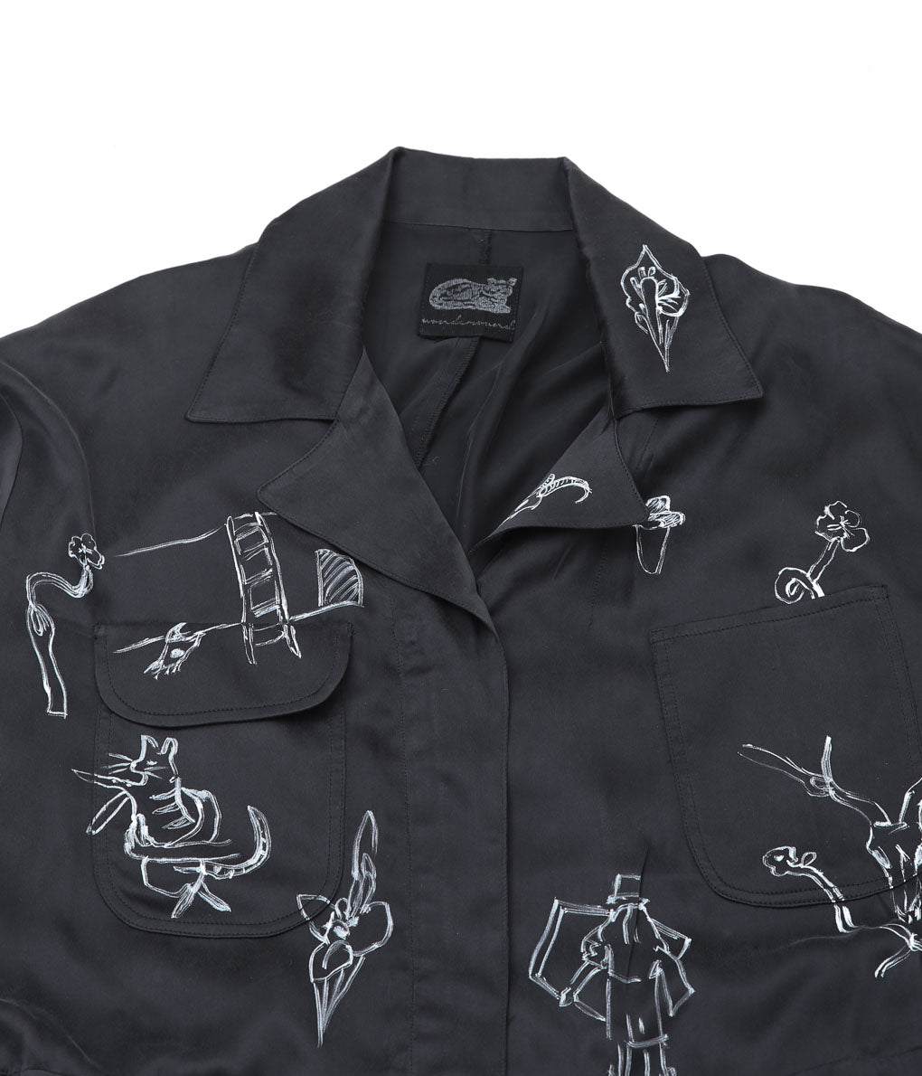 WONDEROUND ''WORKSUIT W/HAND DRAWING'' (BLACK/SILK)