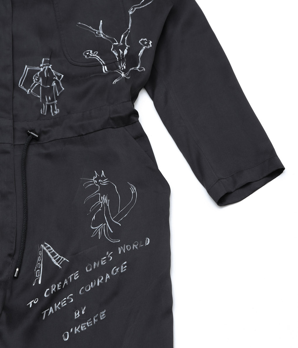 WONDEROUND ''WORKSUIT W/HAND DRAWING'' (BLACK/SILK)