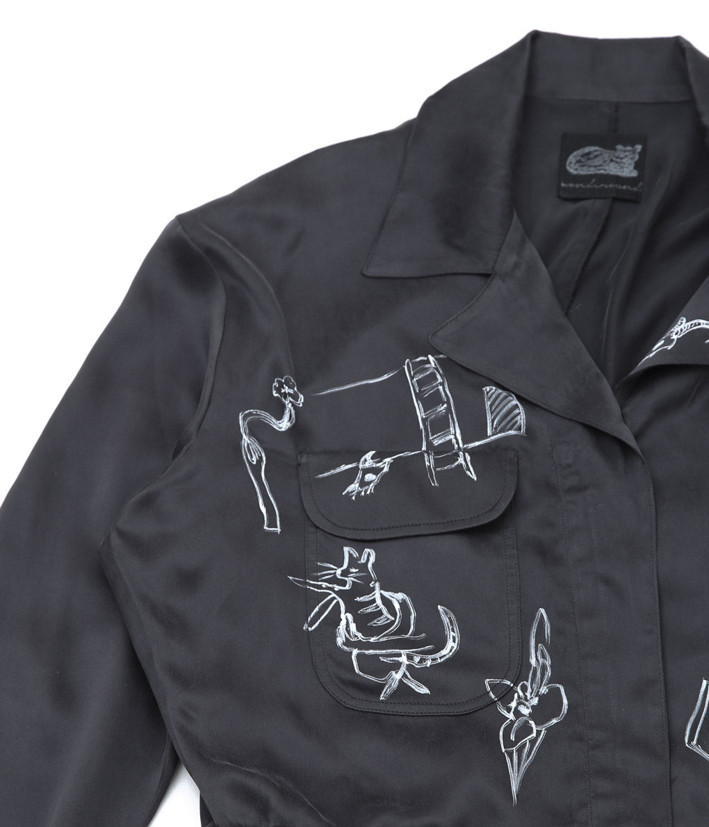 WONDEROUND ''WORKSUIT W/HAND DRAWING'' (BLACK/SILK)