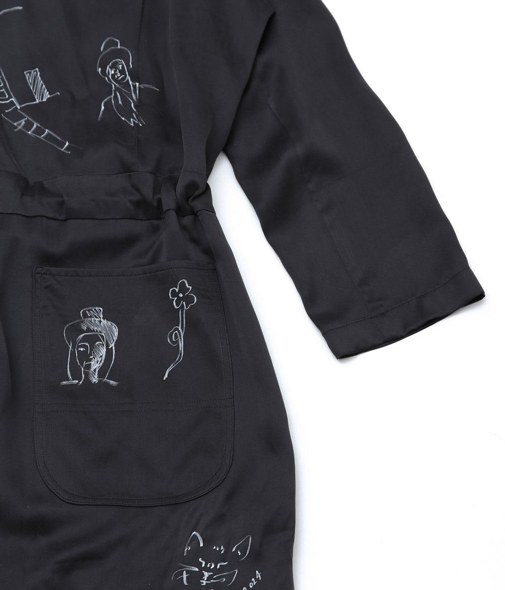 WONDEROUND ''WORKSUIT W/HAND DRAWING'' (BLACK/SILK)