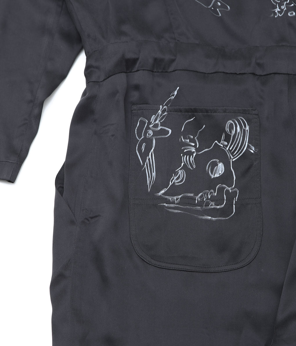 WONDEROUND ''WORKSUIT W/HAND DRAWING'' (BLACK/SILK)