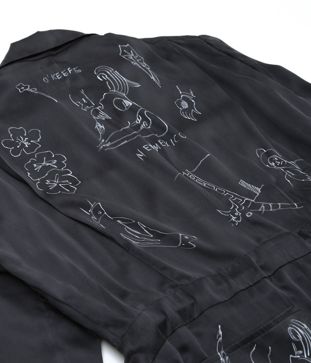 WONDEROUND ''WORKSUIT W/HAND DRAWING'' (BLACK/SILK)