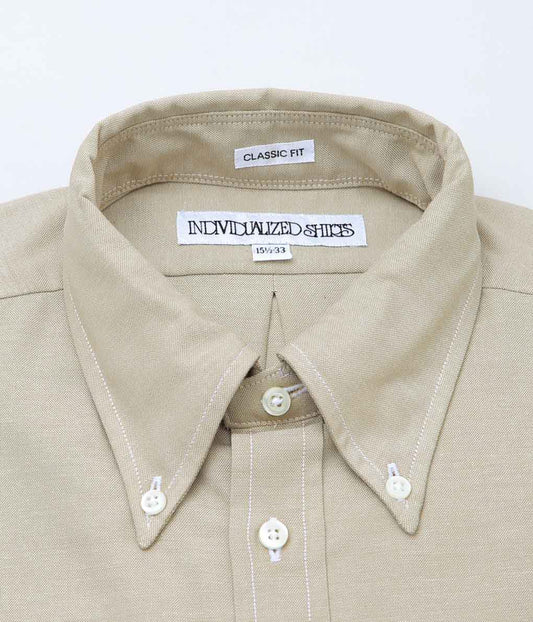 INDIVIDUALIZED SHIRTS ''NATURAL COTTON CLASSIC FIT BUTTON SHIRTS''(BEIGE)