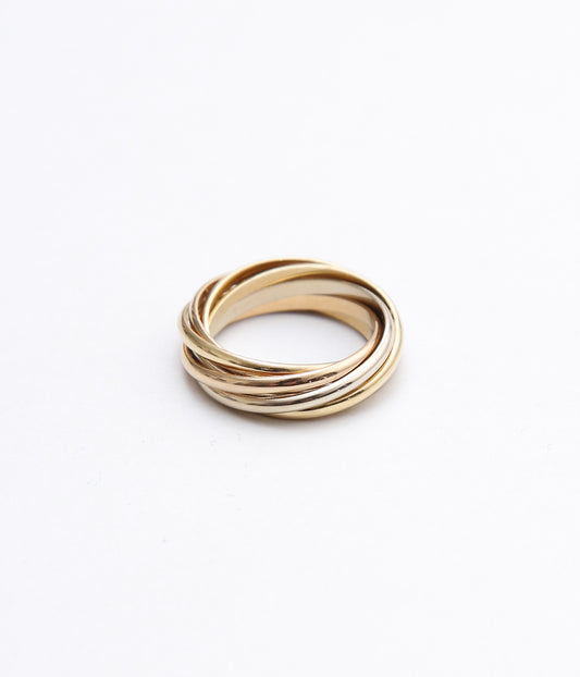 【VINTAGE JEWELRY】CARTIER''TRINITY 7CONSECUTIVE RINGS 6.9 '' (GOLD)