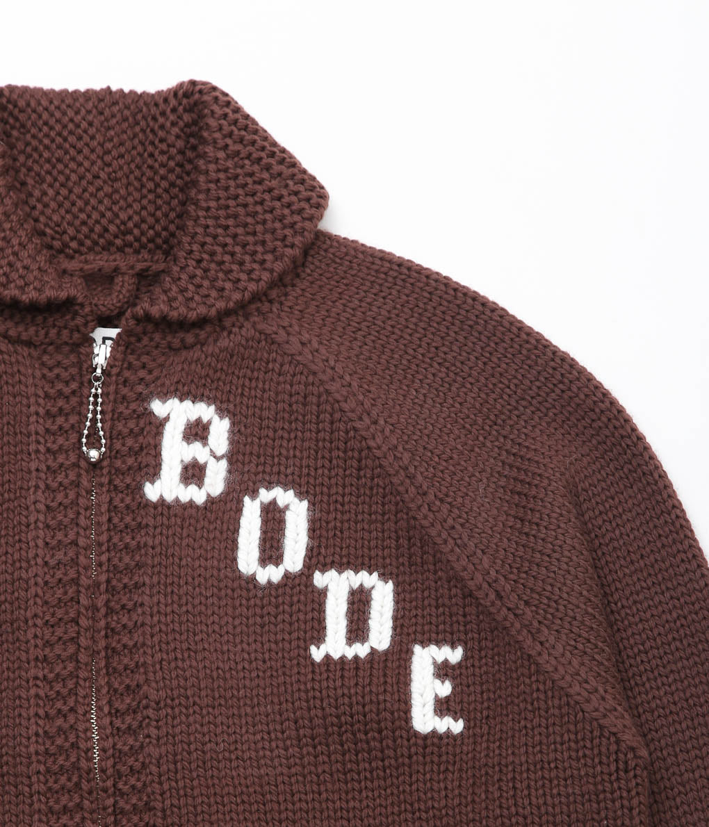 BODE ''FIR SHAWL COLLAR CARDIGAN'' (BROWN)