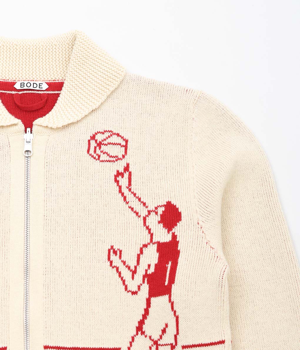 BODE ''HOOP CARDIGAN'' (CREAM RED)